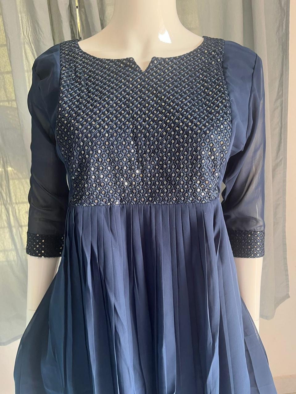 Navy Georgette