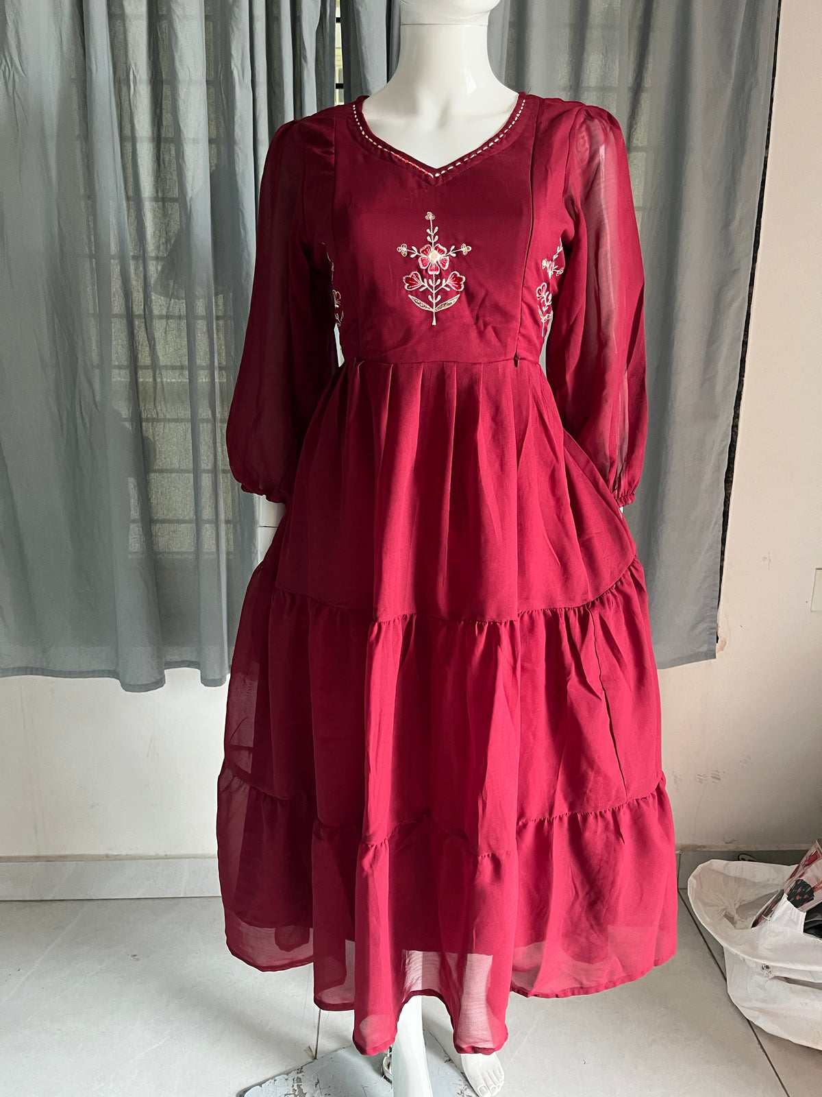 Georgette maroon