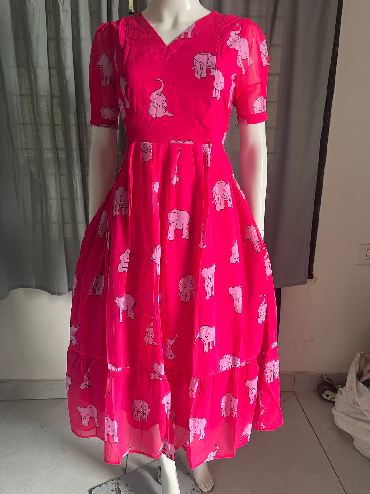 Georgette pink elephant