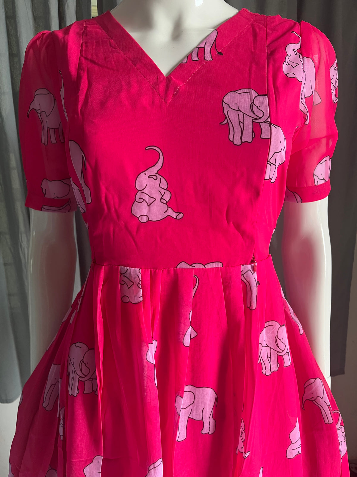 Georgette pink elephant