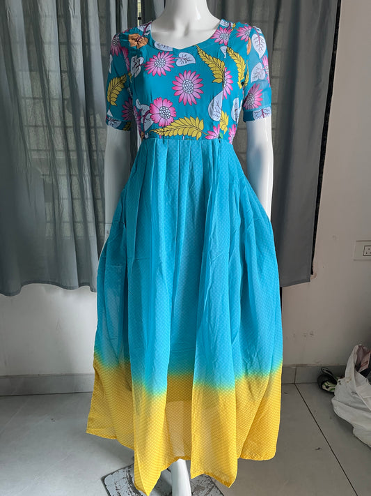 Georgette maxi blue