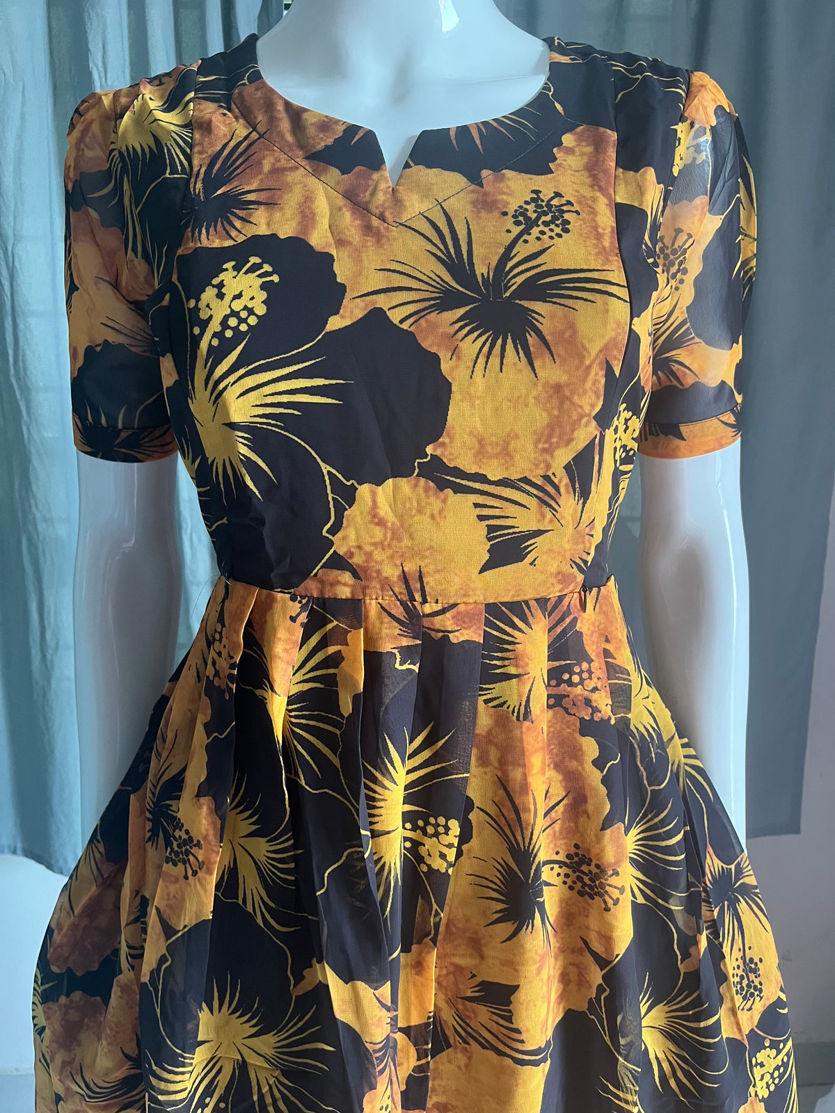 Georgette yellow black