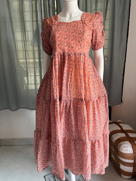 Georgette maxi peach